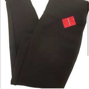 New Spanx Ankle Length Ponte Hem Slit Leggings Nightfall Large A369380